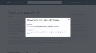 Reset your password - Hulu Help
