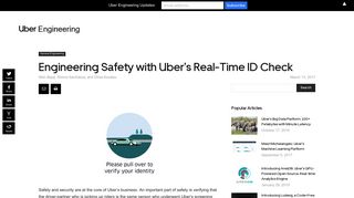 Engineering Safety with Uber's Real-Time ID Check | Uber ...