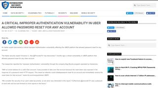 A critical Improper Authentication vulnerability in Uber allowed ...