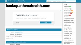athenaNet - backup.athenahealth.com | IPAddress.com