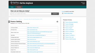 Finance: Banking : HelpDesk