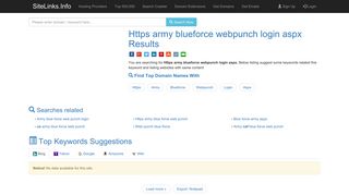 Https army blueforce webpunch login aspx Results For Websites Listing