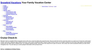 Cruise Check-In - Snowbird Vacations