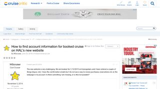 How to find account information for booked cruise on HAL's new ...