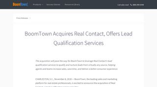 BoomTown Acquires Real Contact, Offers Lead Qualification Services -