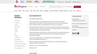 Compliance | Vendor Relations at Burlington Stores