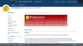 Mathematics / Elementary (Kindergarten - 5th) - Lausd