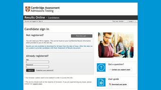 Results Online: Candidates - Cambridge Assessment