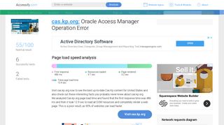 Access cas.kp.org. Oracle Access Manager Operation Error