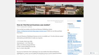 How do I find Harvard business case studies? | dulibraries
