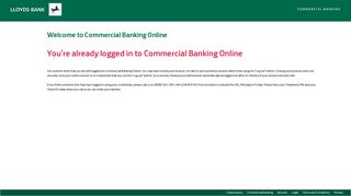 Lloyds Commercial Banking | Login - User already has an Active ...