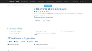 Vitapowered cbp login Results For Websites Listing - SiteLinks.Info