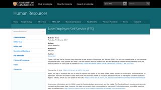 New Employee Self Service (ESS) | Human Resources