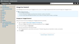 Change Your Password - WebAssign