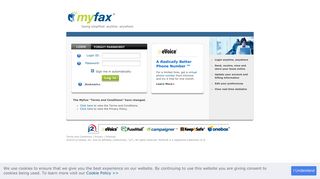MyFaxCentral: Internet Fax Service Log In