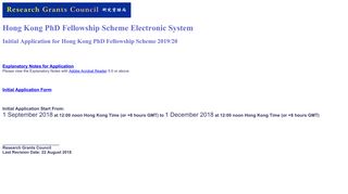 Hong Kong PhD Fellowship Scheme Electronic System - CERG1