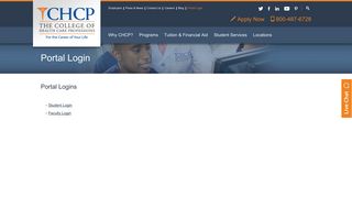 Portal Logins | The College of Health Care Professions