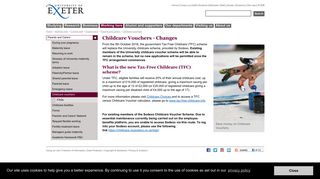 Childcare vouchers - Parents and carers - University of Exeter