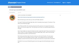 Schwab login doesn't work — 1Password Forum