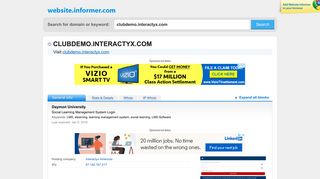 clubdemo.interactyx.com at WI. Daymon University - Website Informer
