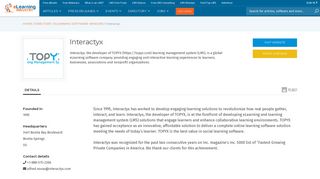 Interactyx Company Info - eLearning Industry