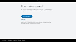 Please reset your password - Sign in to Xfinity