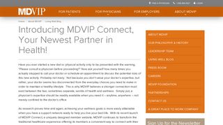 Introducing MDVIP Connect, Personalized Health Portal - Living Well ...
