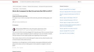 How to connect to the EA servers for FIFA 14 PC - Quora