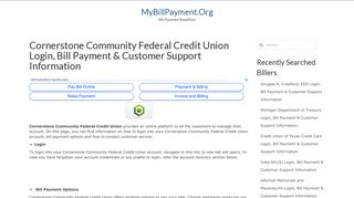 Cornerstone Community Federal Credit Union Login, Bill Payment ...