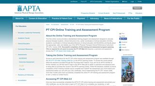 PT CPI Online Training and Assessment Program - APTA