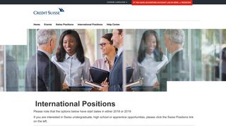 International Positions - Credit Suisse