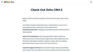 Check Out Zoho CRM 5 - Zoho Blog