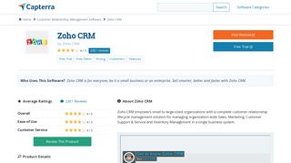 Zoho CRM Reviews and Pricing - 2019 - Capterra