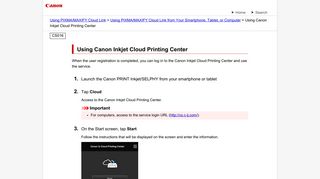 Canon : Inkjet Manuals : Using Canon Inkjet Cloud Printing Center