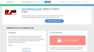 Access cvs.achievers.com. Values in Action - Login