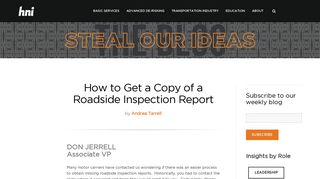 How to Get a Copy of a Roadside Inspection Report - HNI