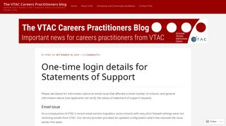 One-time login details for Statements of Support – The VTAC Careers ...