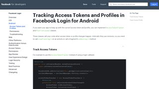 Access Tokens and Profiles - Facebook Login