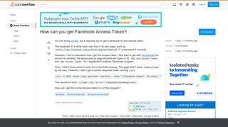 How can you get Facebook Access Token? - Stack Overflow