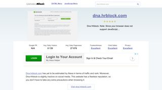 Dna.hrblock.com website.