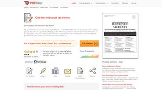 Missouri Tax Forms - Fill Online, Printable, Fillable, Blank | PDFfiller
