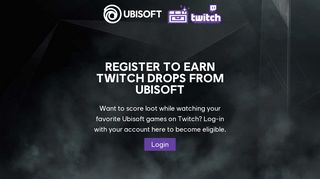Twitch Drops - Ubisoft registration website