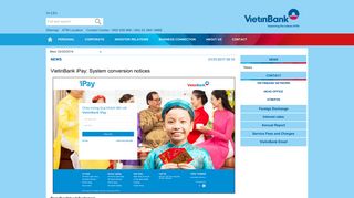 VietinBank iPay: System conversion notices - VietinBank