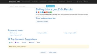Ebilling.dds.ca.gov.8364 Results For Websites Listing - SiteLinks.Info