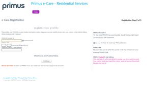 PRIMUS e-Care: Registration Profile Step 2 of 6