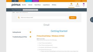 Support - Email - Getting Started - Primus - Newfoundland