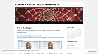College Board Login | ECRCHS Advanced Placement Information