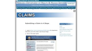 ClaimSubmission - Nebraska Department of Health and Human ...