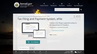 hawaii.gov | Tax Filing and Payment System, eFile