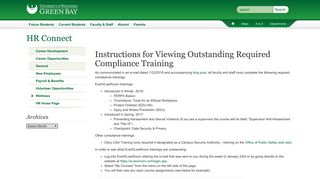 Instructions for Viewing Outstanding Required Compliance Training ...